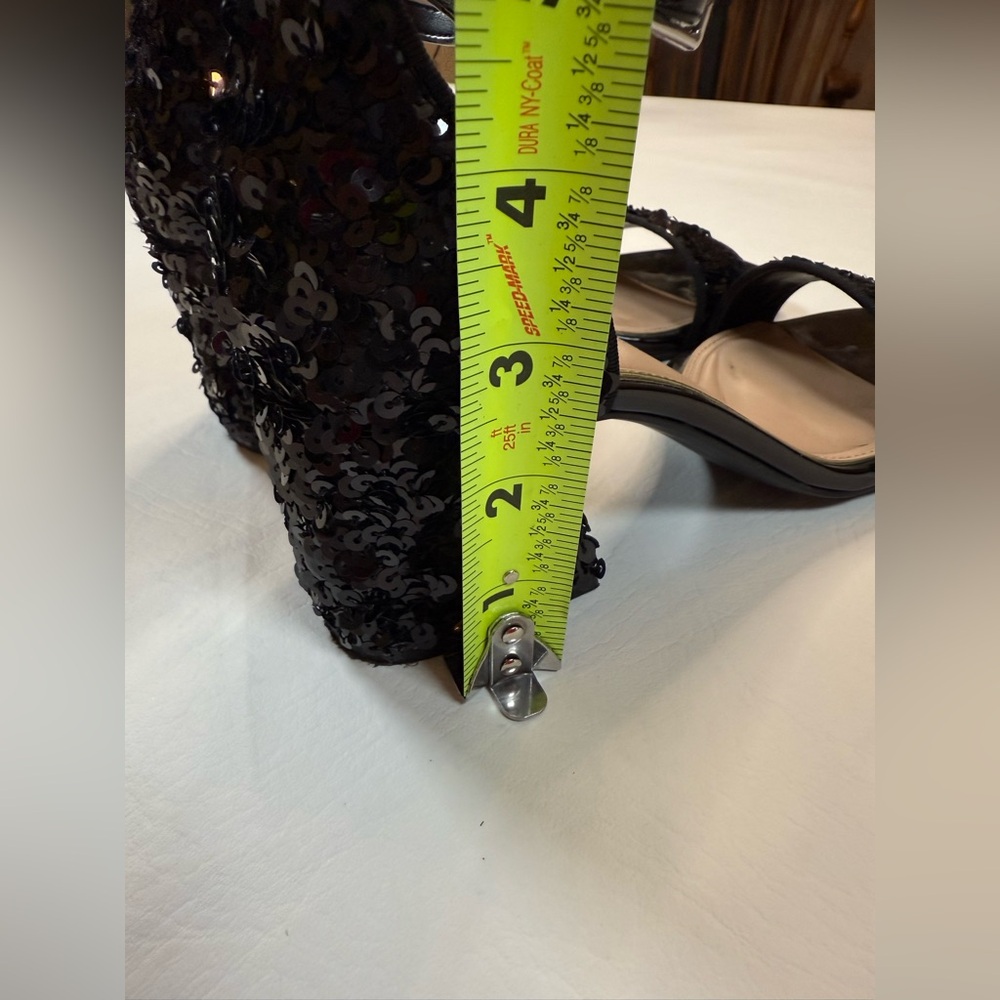 Kelly and Katie black sequin block heels size 7 prom party - Picture 5 of 9